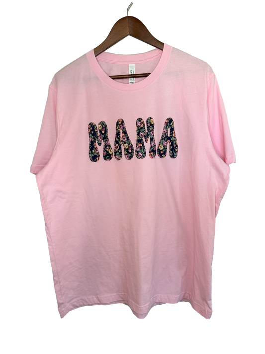 MAMA T-Shirt (XL) - Pink & Navy Floral