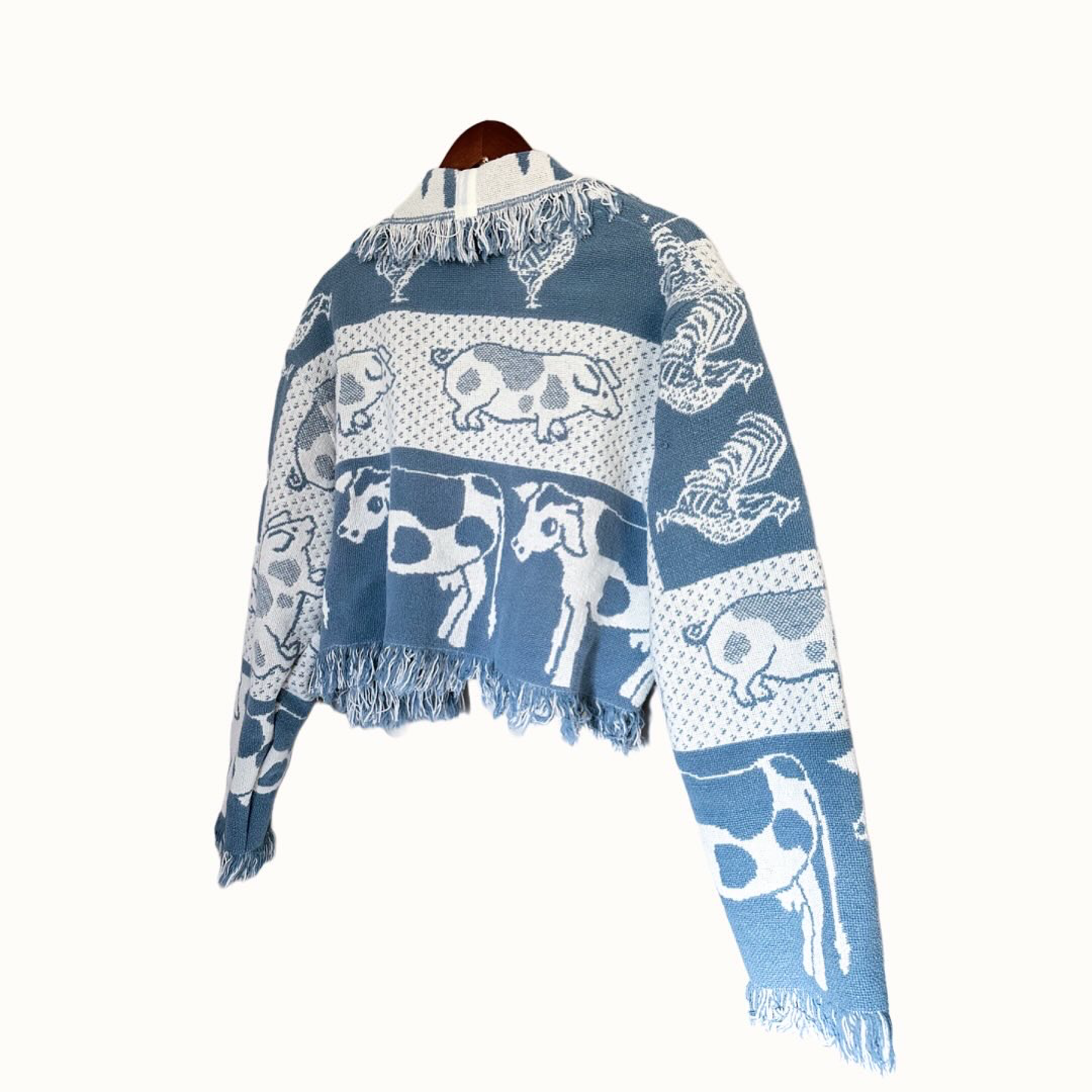 Farm Animal Tapestry Cropped Jacket