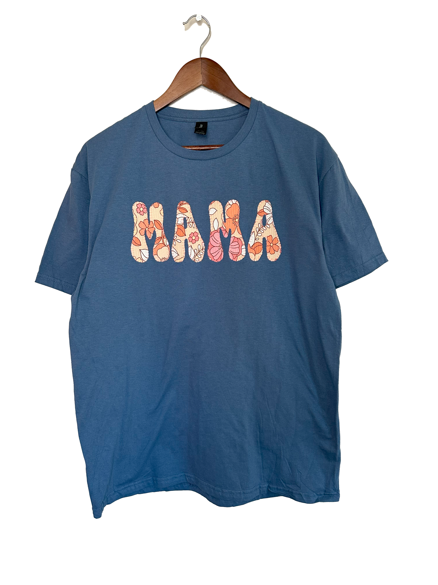 MAMA T-Shirt (Large) - Indigo & Retro Floral